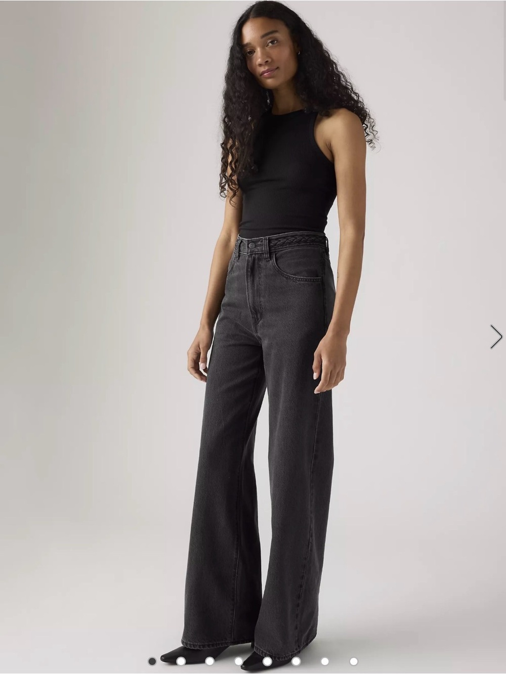 Levi's Black High-Rise Wide-Leg Jeans